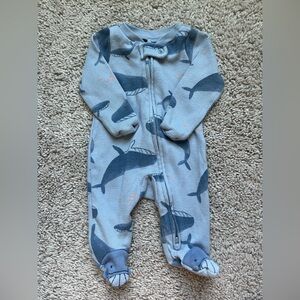 Carter's Gray and Blue Whale Footie